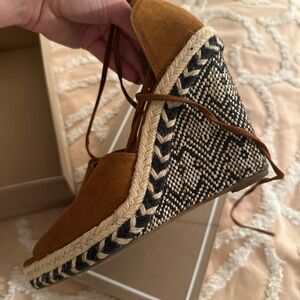 Brown Espadrille Wedge Sandals